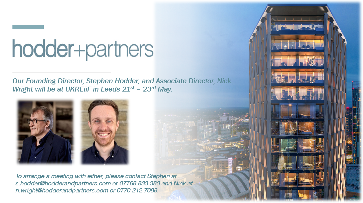 Hodder+Partners to attend this year's UKREiiF in Leeds - Hodder + Partners